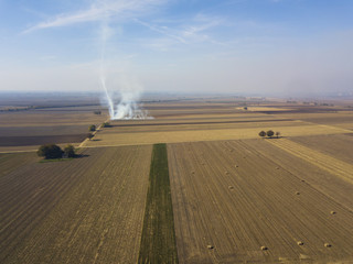 Aerial view of agricultural land