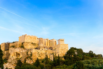 view of Historic Old Acropolis of Athens, Greece