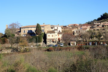 Fototapeta na wymiar french village in Corbieres, Aude, Occitanie in south of France