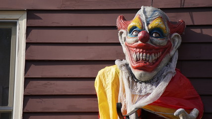 evil clown halloween figurine 