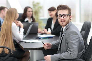 portrait of the project Manager in the office