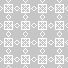 Geometric ornament. Light gray seamless pattern