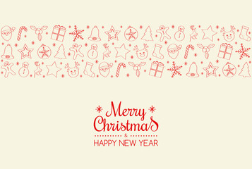 Christmas banner in retro style. Vector.