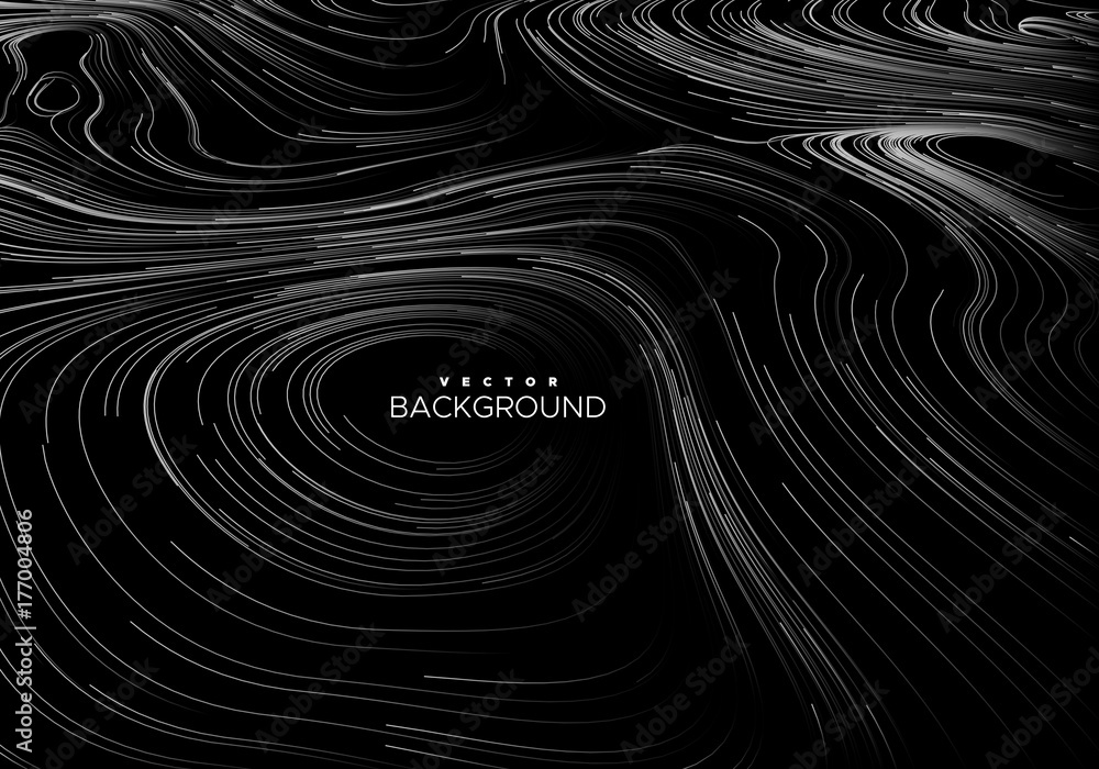 Poster abstract background with curled linear pattern