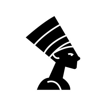 nefertity - egypt icon, illustration, vector sign on isolated background