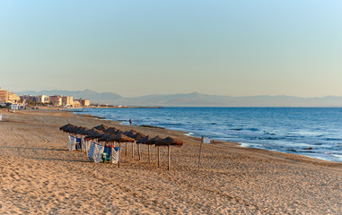 Early morning on the beach of La Mata. Spain