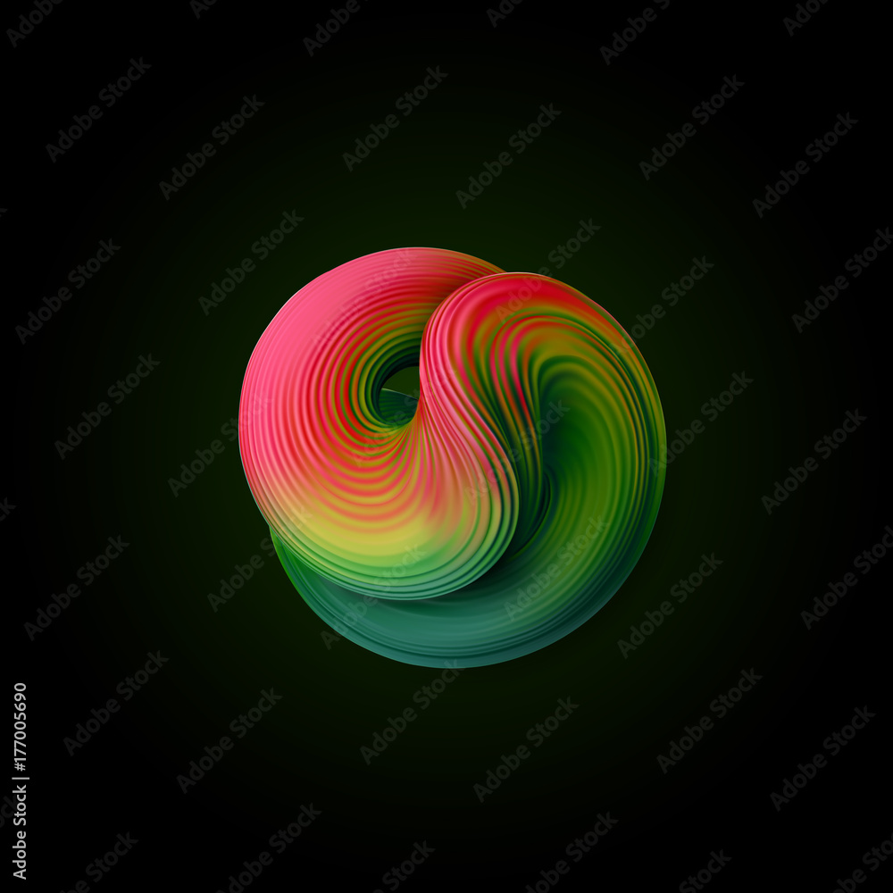 Poster abstract vector 3d squeezed liquid shape.