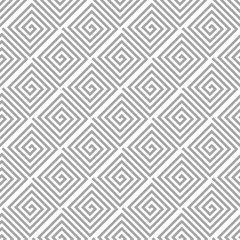 Gray geometric ornament on white background. Seamless pattern