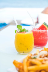 mango and passion fruit smoothies