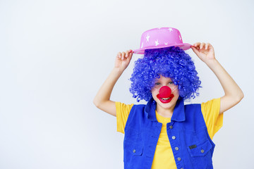 A portrait of a clown