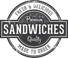 Vintage Sandwiches Menu Design Stamp