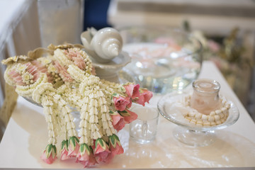 Fototapeta na wymiar Thai wedding flower and decoration.