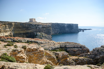 Fototapeta na wymiar Cliffs at Comino, Malta