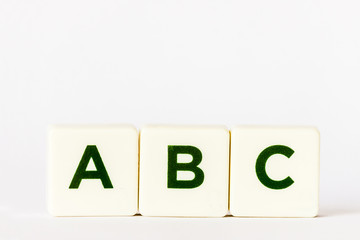 ABC on white tiles
