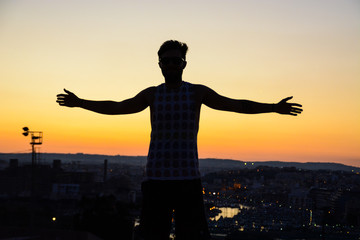 Fototapeta premium Silhouette at the sunset