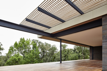 Indoor outdoor deck of luxury home
