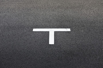 Letter T on Pavement