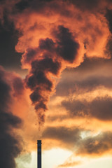 Air pollution. factory chimney
