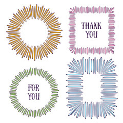 Creative frames set. Vector decorative elements. Can use for birthday card, wedding invitations, holiday decorations.