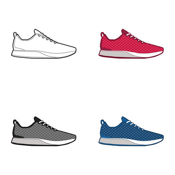 Running Sneakers/Shoes Custom/Templates Illustration