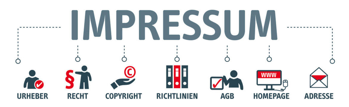 Banner Impressum vektor illustration mit icons