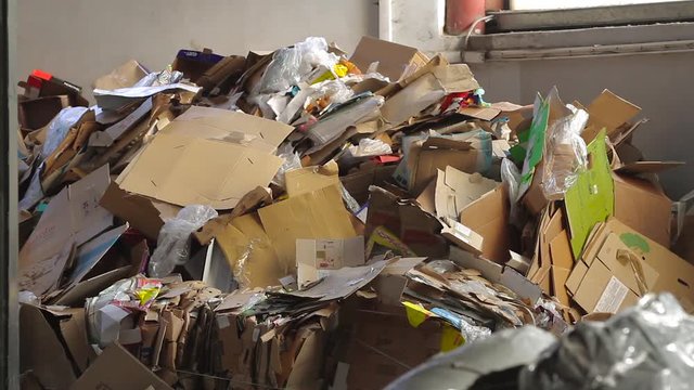 Waste paper. Big Factory For Recycling Paper and Carboard.