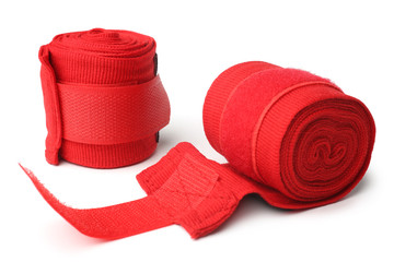 Red boxing bandages