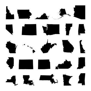 States of America territory on white background