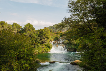 Fototapeta na wymiar Krka waterfalls in Croatia.