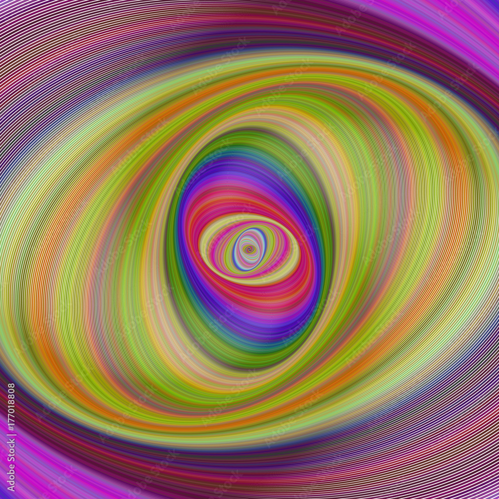 Poster abstract multicolored hypnotic fractal background from elliptical curves