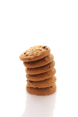 Chocolate chip cookie isolated in white background