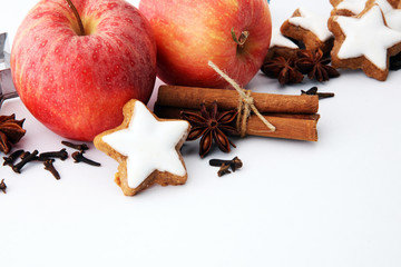Baking christmas cookies. Typical cinnamon stars bakery