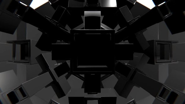 VJ Black and White 3D Shapes