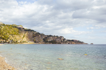 Fototapeta na wymiar Taormina, coastal landscape of Sicily