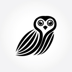 side owl logo in line elegant design style
