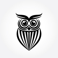 owl logo in line elegant design style