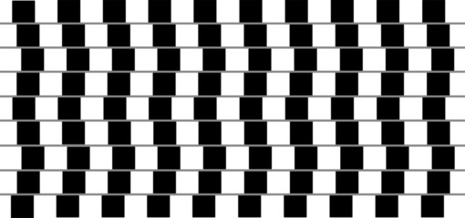 Parallel line optical illusion in black