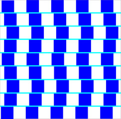 Parallel line optical illusion in blue