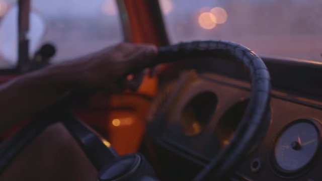 An old characterful Bus/Van Surfrider Beach Malibu, California.