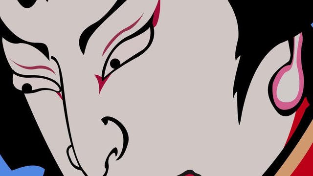Dramatic Japanese Warrior Facial Expressions