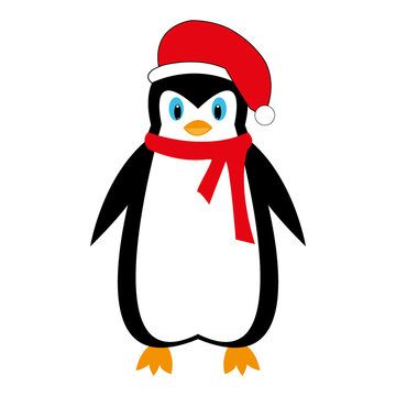 Cartoon New Year's penguin