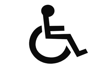 disability disabled person on wheelchair or invalid chair on white background