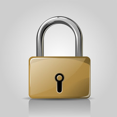 lock on gray background