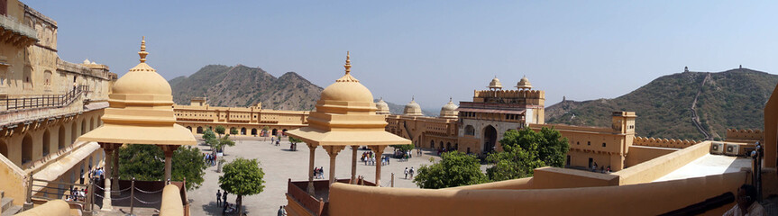 Panorama of interior of  Amber Fort