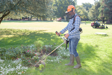 garden worker doing his job