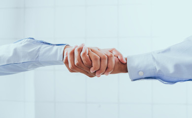 Concept of hold hands, Teamwork coordinated well understood and successful work that has been done,...