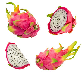 Fresh dragon set fruit isolated on white background