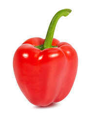 Fresh pepper red bell isolated on white background with clipping path