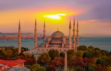 Stickers pour porte Monument The Blue Mosque, (Sultanahmet), Istanbul, Turkey.