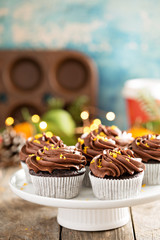 Chocolate orange cupcakes for Christmas